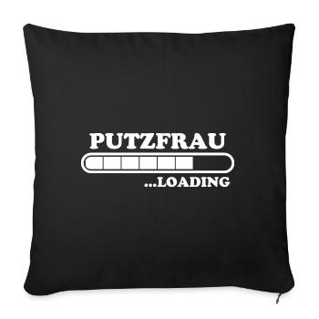 Putzfrau Spruch Reinigungskraft Putzfrau Geschenk - Sofakissenbezug 45 x 45 cm - Schwarz - Vorne