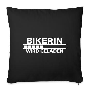 Bikerin Spruch Biker Lustiges Bikerin Geschenk - Sofakissenbezug 45 x 45 cm - Schwarz - Vorne