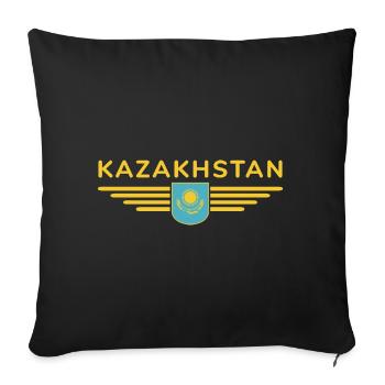 Kazakhstan Design – Steppe and Tradition - Sofa pillowcase 17,3'' x 17,3'' (45 x 45 cm) - black - Front