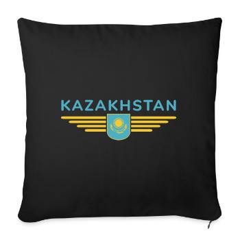Kazakhstan Design – Steppe and Tradition - Sofa pillowcase 17,3'' x 17,3'' (45 x 45 cm) - black - Front