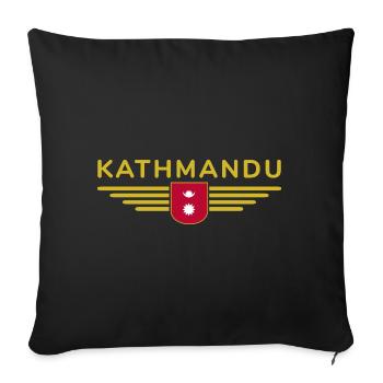 Katmandou Design – Le cœur du Népal - Housse de coussin décorative 45 x 45 cm - noir - Devant