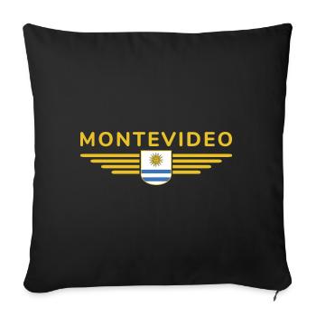 Montevideo Design – For Fans & Travelers - Sofa pillowcase 17,3'' x 17,3'' (45 x 45 cm) - black - Front
