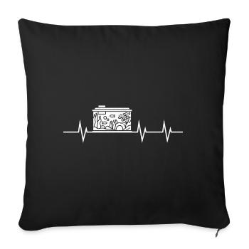 Heartbeat Aquarium - Housse de coussin décorative 45 x 45 cm - noir - Devant
