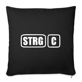 [STRG] [C] [white] - Sofakissenbezug 45 x 45 cm - Schwarz - Vorne