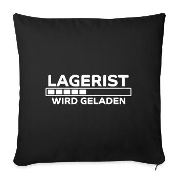Lagerist Spruch Logistik Lustige Lagerist Geschenk - Sofakissenbezug 45 x 45 cm - Schwarz - Vorne