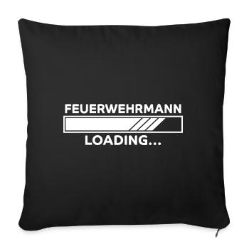 Feuerwehrmann Spruch Lustiges Feuerwehr Geschenk - Sofakissenbezug 45 x 45 cm - Schwarz - Vorne