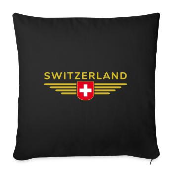 Ich liebe Schweiz - Sofakissenbezug 45 x 45 cm - Schwarz - Vorne