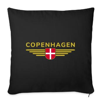 Copenhagen T-Shirt for Fans and Travelers - Sofa pillowcase 17,3'' x 17,3'' (45 x 45 cm) - black - Front