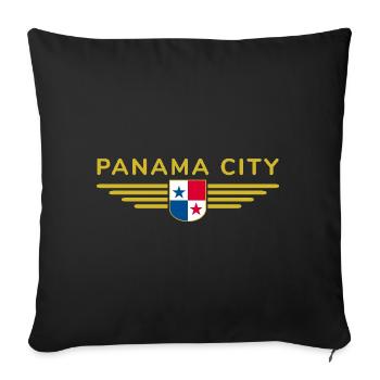 Conception de t-shirt Panama City - Housse de coussin décorative 45 x 45 cm - noir - Devant