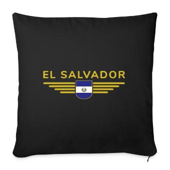 El Salvador T-Shirt Design - Housse de coussin décorative 45 x 45 cm - noir - Devant
