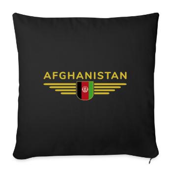 Afghanistan Design – Pride and Culture - Sofa pillowcase 17,3'' x 17,3'' (45 x 45 cm) - black - Front