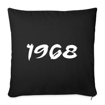 1968 Cadeau 57e Anniversaire 1968 Retro 1968 - Housse de coussin décorative 45 x 45 cm - noir - Devant