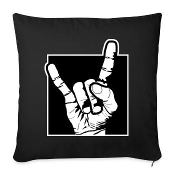 Fourchette à Pommes Heavy Metal - Housse de coussin décorative 45 x 45 cm - noir - Devant