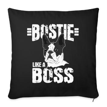 Boston Terrier dog dog lover gift - Sofa pillowcase 17,3'' x 17,3'' (45 x 45 cm) - black - Front