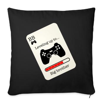 Großer Bruder Level Up Promoted Completet Zocker - Sofakissenbezug 45 x 45 cm - Schwarz - Vorne