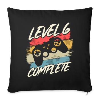 6 Birthday 6 Years Kids Gaming Gift - Sofa pillowcase 17,3'' x 17,3'' (45 x 45 cm) - black - Front