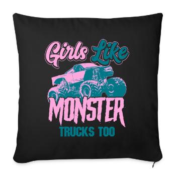 Camion monstre - Housse de coussin décorative 45 x 45 cm - noir - Devant