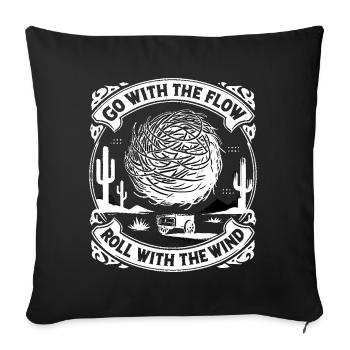 Go with the flow - Sofa pillowcase 17,3'' x 17,3'' (45 x 45 cm) - black - Front