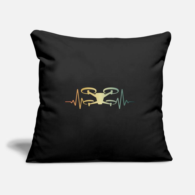 Heartbeat Drone Drones ECG Pulse Housse de coussin décorative 45 x 45 cm