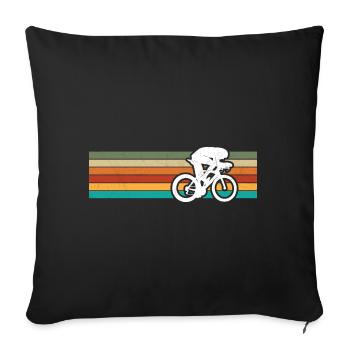 Retro Bicycle Cyclist for Man Woman - Sofa pillowcase 17,3'' x 17,3'' (45 x 45 cm) - black - Front