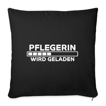 Pflegerin Spruch Pflegekraft Pflegerin Geschenk - Sofakissenbezug 45 x 45 cm - Schwarz - Vorne