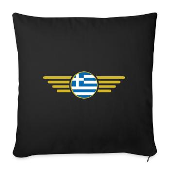 J'aime la Grèce, t-shirt design de style - Housse de coussin décorative 45 x 45 cm - noir - Devant
