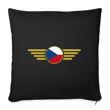 J’aime la République tchèque, T-shirt design de style élégance - Housse de coussin décorative 45 x 45 cm - noir - Devant