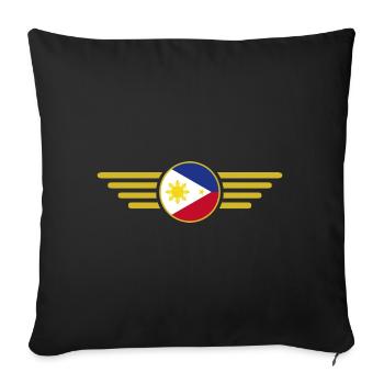 I Love Philippines, Elegance Style Design T-Shirt - Sofa pillowcase 17,3'' x 17,3'' (45 x 45 cm) - black - Front