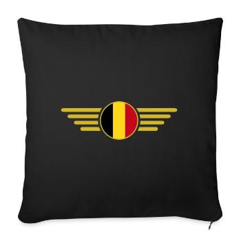 I Love Belgium, T-Shirt Design Style Élégance - Housse de coussin décorative 45 x 45 cm - noir - Devant