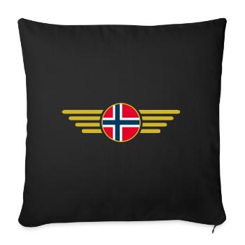 J’aime la Norvège, T-shirt design de style élégance - Housse de coussin décorative 45 x 45 cm - noir - Devant