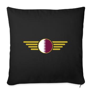I Love Qatar, Elegance Style Design T-Shirt - Sofa pillowcase 17,3'' x 17,3'' (45 x 45 cm) - black - Front