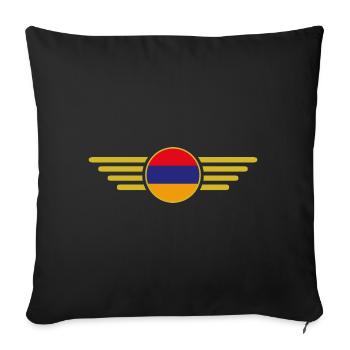 J’aime l’Arménie, T-Shirt Design Style Élégance - Housse de coussin décorative 45 x 45 cm - noir - Devant