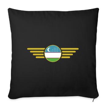 J’aime l’Ouzbékistan, T-shirt design de style élégance - Housse de coussin décorative 45 x 45 cm - noir - Devant