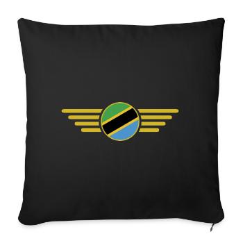 J’aime la Tanzanie, T-Shirt Design Style Élégance - Housse de coussin décorative 45 x 45 cm - noir - Devant