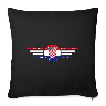 J’aime la Croatie, T-shirt design de style élégance - Housse de coussin décorative 45 x 45 cm - noir - Devant