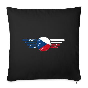 J’aime la République tchèque, T-shirt design de style élégance - Housse de coussin décorative 45 x 45 cm - noir - Devant