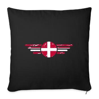 J’aime le Danemark, l’élégance style design vêtements - Housse de coussin décorative 45 x 45 cm - noir - Devant