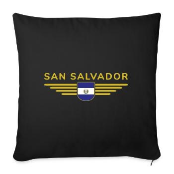 Conception du t-shirt San Salvador - Housse de coussin décorative 45 x 45 cm - noir - Devant