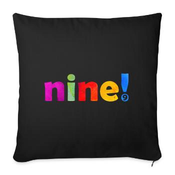 NINE 9 YEARS 9TH BIRTHDAY - Sofa pillowcase 17,3'' x 17,3'' (45 x 45 cm) - black - Front