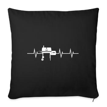 Fréquence des barbecues - Housse de coussin décorative 45 x 45 cm - noir - Devant