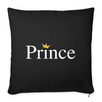 Prince avec couronne - Housse de coussin décorative 45 x 45 cm - noir - Devant