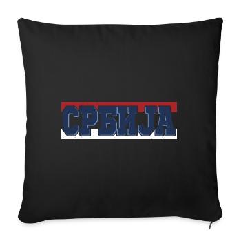 Serbia Serbian Serbian Srbija Yugoslavija Belgrade - Sofakissenbezug 45 x 45 cm - Schwarz - Vorne