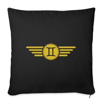 Zodiac Sign Gemini, Outfit T-Shirt Design - Sofa pillowcase 17,3'' x 17,3'' (45 x 45 cm) - black - Front