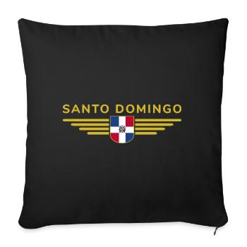 Santo Domingo T-Shirt Design - Sofakissenbezug 45 x 45 cm - Schwarz - Vorne
