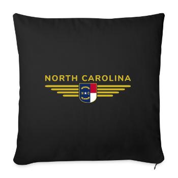North Carolina Fan T-Shirt – Stylish & Unique - Sofa pillowcase 17,3'' x 17,3'' (45 x 45 cm) - black - Front