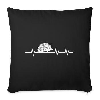 Heartbeat of a Hedgehog - Sofakissenbezug 45 x 45 cm - Schwarz - Vorne