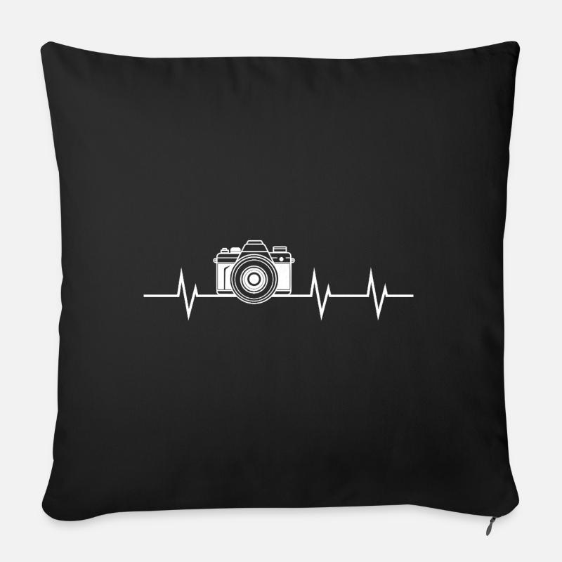 Heartbeat Photography - Sofakissenbezug 45 x 45 cm - Schwarz