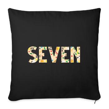 Jungle Birthday Children Zoo Animal 7 years old - Sofa pillowcase 17,3'' x 17,3'' (45 x 45 cm) - black - Front