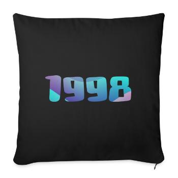 Cadeau Anniversaire 1998 Millésime 1998 Rétro 1998 - Housse de coussin décorative 45 x 45 cm - noir - Devant