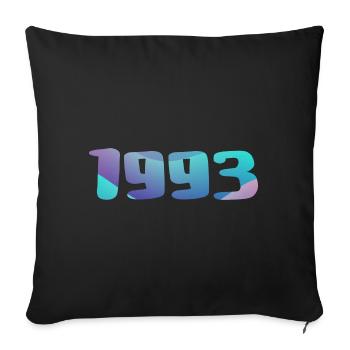 Cadeau Anniversaire 1993 Millésime 1993 Rétro 1993 - Housse de coussin décorative 45 x 45 cm - noir - Devant